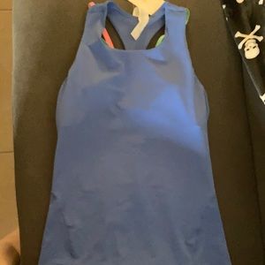 NWT Blue Fabletics built in tank size medium